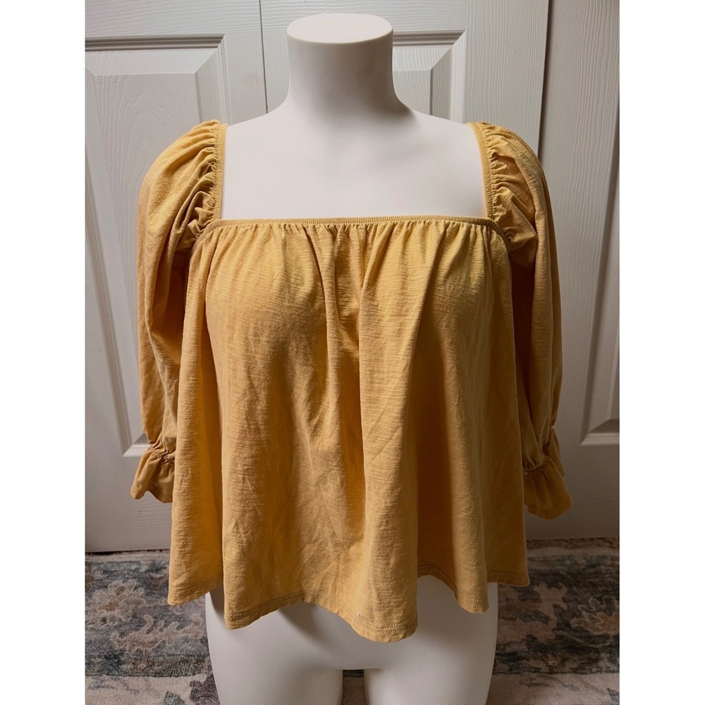 Milkmaid Top in Butter Yellow Size S